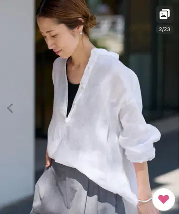 프레임워크 프렌치 린넨 밴드 칼라
