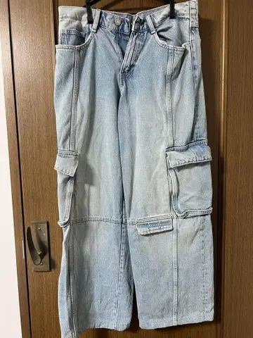 ZARA 라이트 블루 카고 데님 팬츠 36인치