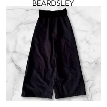 BEARDSLEY 허리 리브 팬츠 블랙 비어즐리 와이드 린넨 블랙