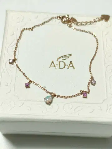 ADA 샤봉 PG10 골드 섬세한 팔찌 문스톤&토파즈