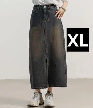 DAY CLOSET 여성용 슬릿이 들어간 내로우 데님 스커트 XL