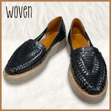 WOVEN 우븐 통굽 슬립온 메쉬 가죽 블랙 멕시코산