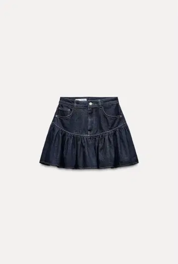 ZARA 다크 데님 프릴 미니 스커트