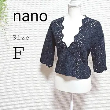 nano 네이비 레이스 뜨개질 상의 F