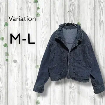 Variation 데님 테일러드 자켓 후크 버튼 스트레치 네이비