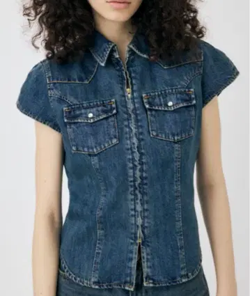 moussy CAP SLEEVE DENIM 셔츠