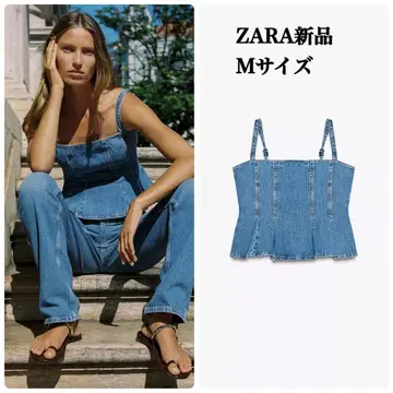 ZARA TOPZ1975 데님 스트랩 M 택 포함 새상품