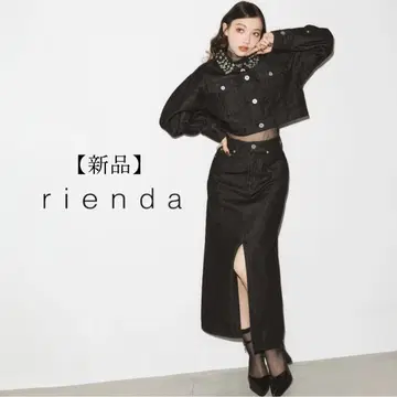 새상품 rienda 리엔다 스트레이트 롱 저스트 허리 스커트 데님