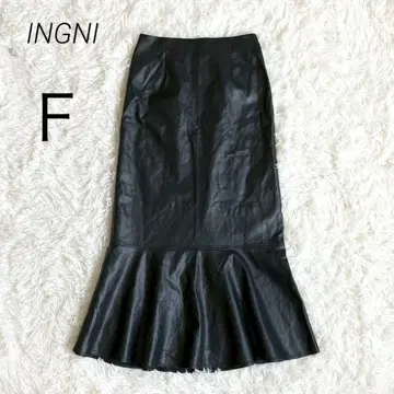 잉그 INGNI 롱 스커트 머메이드 스커트 인조 가죽