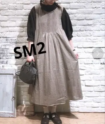 SM2*사만사 모스모스 슬리브리스 자수 턱 원피스 루즈핏 내추럴