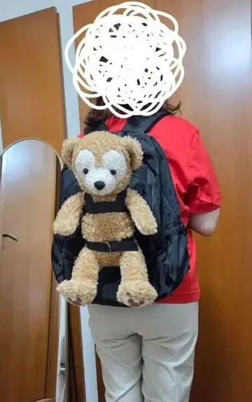 닷피 봉제 인형 일체형 백팩