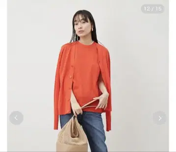 MilaOwen 앙상블 기자 코튼 V 넥 가디건 + 슬리브리스 니트