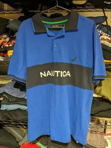 NAUTICA 스트라이프 피케 셔츠 L