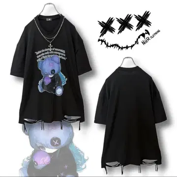NieR 다기능 목걸이 포함 DAMAGE UNISEX CUTSEW
