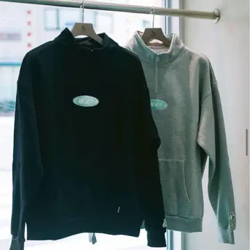 오키나와 한정판 FR2 월도 복숭아 하프 지퍼 블랙 L 사이즈