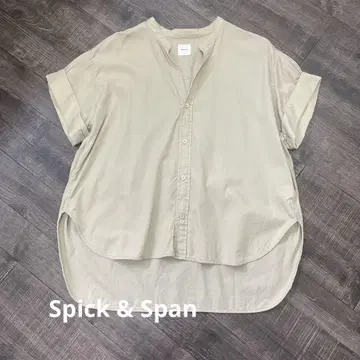 Spick & Span 스픽 앤 스팬 베이지 반팔 오버 셔츠