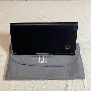 dunhill 던힐 천연 가죽 카프 소재 2단 장지갑 지갑 로고 플레이트