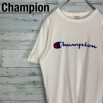 챔피온 구제 의류 자수 센터 로고 눈알 반팔 티셔츠