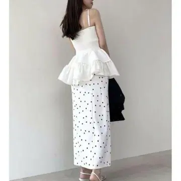 심플 타이트 스커트 스나이델 snidel 도트