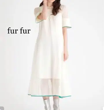 택 포함 새상품 furfur 반팔 메쉬 니트 원피스 화이트 F