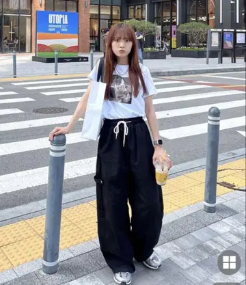 nugu (유니섹스) 사이드 스냅 팬츠