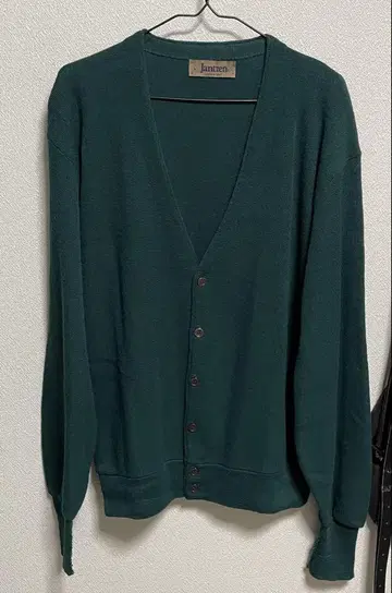 Jantzen 다크 그린 V넥 가디건 L USA제