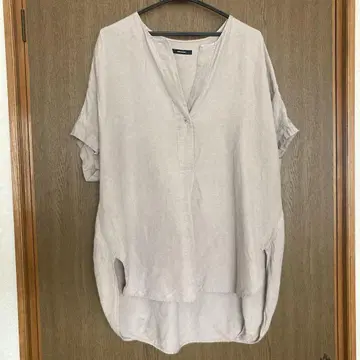 저널 스탠다드 슬리브리스 블라우스 린넨 넉넉한 핏