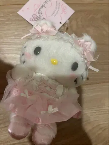 헬로키티 화이트 고양이 발레리나 마스코트 홀더