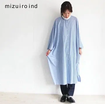 mizuiro ind 스트라이프 판초 원피스