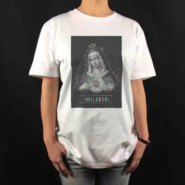 새상품 MILAGRO 기적 멕시코 슬픔의 성모 마리아 합장 검 티셔츠