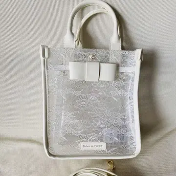 메종 드 플뢰르 레이스 클리어 2way 토트백