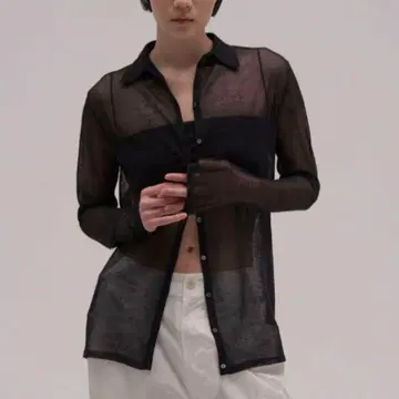 enof 이너프 sheer cardigan 블랙