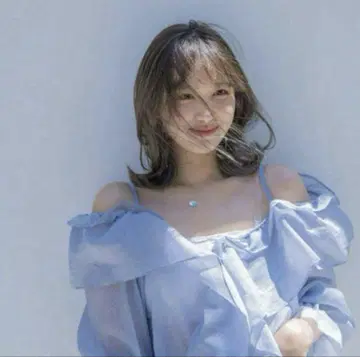 블루 파란 오프 숄더