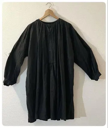 프랑스, 귀중한 네이비 나염 빈티지 원피스풍 셔츠