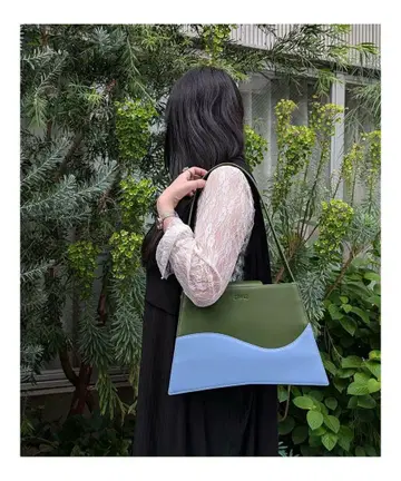 캠퍼 소가죽 천연 가죽 숄더백 Aletas 바이컬러