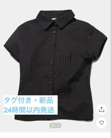 PLACE STUDIO 한국 브랜드 블랙 숏 슬리브 셔츠