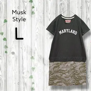 애슬레틱 마스크 스타일 도킹 무릎 기장 원피스 반팔 카모플라쥬 밀리터리