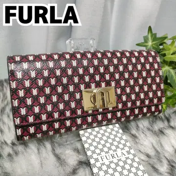 훌라 장지갑 올 패턴 하트 로고 FURLA 지갑 레드 빨흰블랙 금장 장식