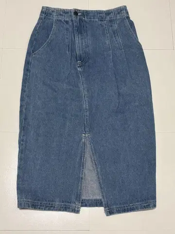 데님 블루 슬릿 타이트 스커트