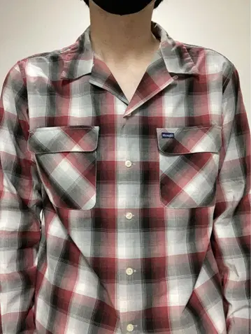 Wrangler 옴브레 체크 셔츠 오픈 카라