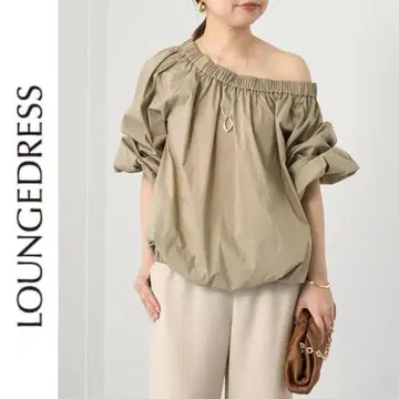 새상품 Loungedress 벌룬 오프숄더 블라우스 라운지 드레스 베이