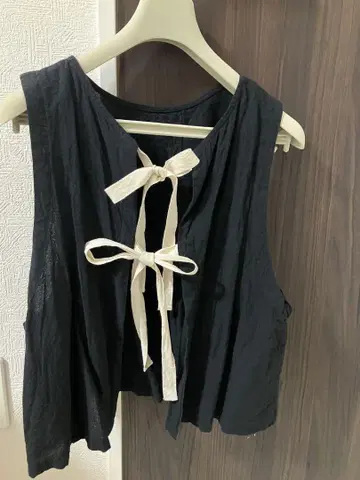 Samansa Mos2 블랙 슬리브리스 베스트 F 사이즈
