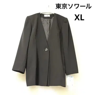 도쿄 소와르 soirperle 노카라 자켓  긴 기장  블랙