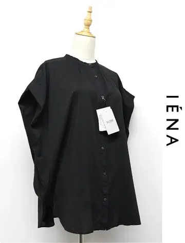 E513/미사용 SLOBE IENA 레이온 보일 밴드 카라 블라우스