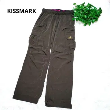 KISSMARK 키스마크 카고 팬츠 브라운 사이드 포켓 부착 로고