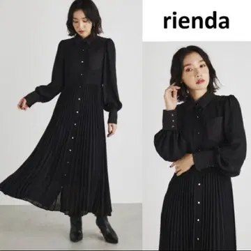 rienda 리엔다 퀼트 디자인 플리츠 원피스 롱 퀼팅