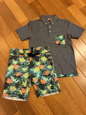 hurley 피케 셔츠 하프 팬츠 꽃무늬