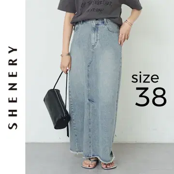 새상품 SHENERY 데님 롱 스커트 시너리 블루 38