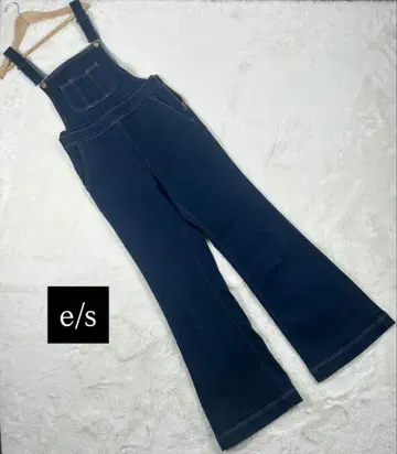 새상품급 에마스라이 데님 스트레치 오버롤 살로펫 다크 블루 M