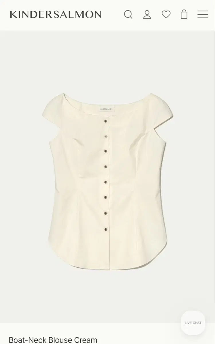 Kinder Salmon Boat Neck Blouse Cream S